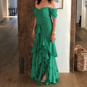 Badgley Mischka Green Evening Gown